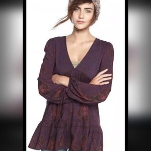 Free People Boho Tunic Mini Dress, L